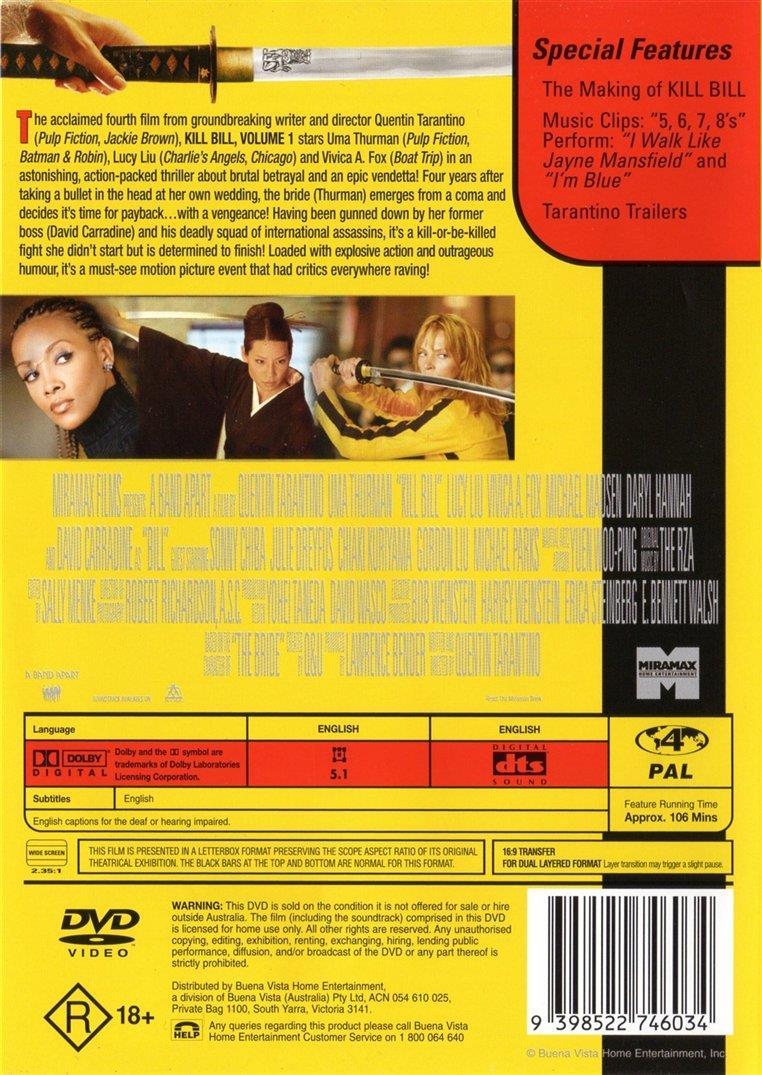 dvd kill bill volume 1