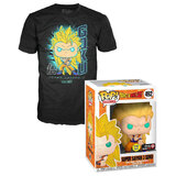 Funko POP! Tees #492 Dragonball Z SS3 Goku (Glows In The Dark) POP! & T-Shirt Set - Gamestop Exclusive - New, Sealed [Size: Medium]