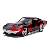 Jada Toys #32095 Hollywood Rides 1:32 Harley Quinn '69 Corvette Stingray Die-Cast Collectible - New, Sealed