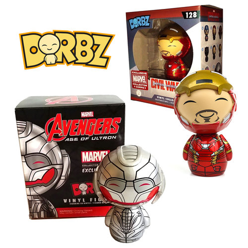 Funko Dorbz Marvel Avengers Ultron & Captain America Iron Man Bundle - Collector Corps Exclusives - New, Mint Condition