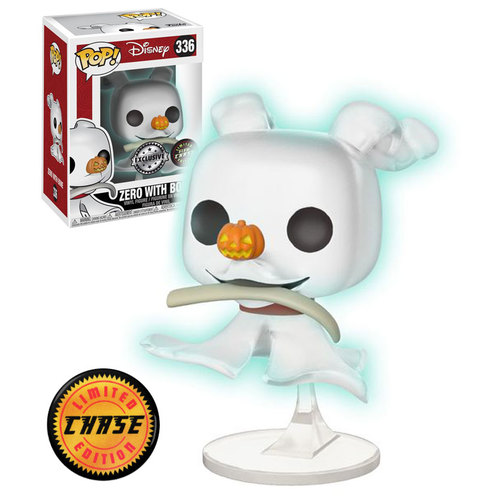Funko POP! Disney The Nightmare Before Christmas #336 Zero With Bone (Glows In The Dark) - Limited Edition Chase - New, Mint Condition