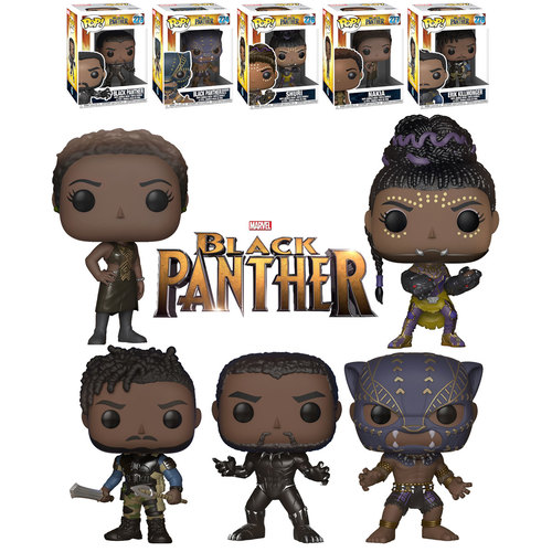 Funko Pop! Marvel Black Panther Bundle (5 POPs) - New, Mint Condition