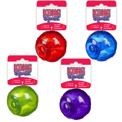 Kong Squeezz Ball Rubber Squeak Toy for Dogs - Three Sizes [Size: Medium]