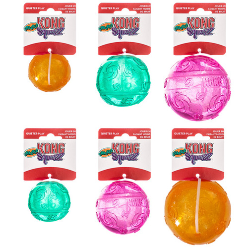 Kong Squeezz Crackle Ball Toy for Dogs - Three Sizes [Size: Medium]