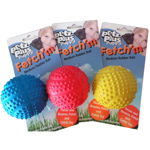 Petzplus Medium Rubber Puppy Ball [Pack: Two Pack]