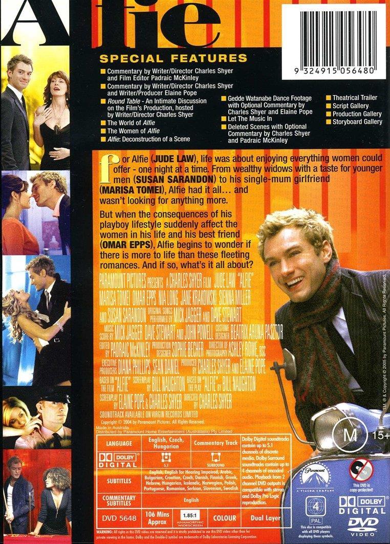 Alfie (DVD, 2006, Reg 4 Australia) AS NEW Jude Law Marisa Tomei Susan ...