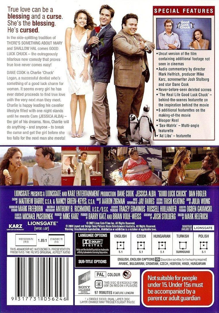 Good Luck Chuck (DVD, 2007) As New Dane Cook Jessica Alba