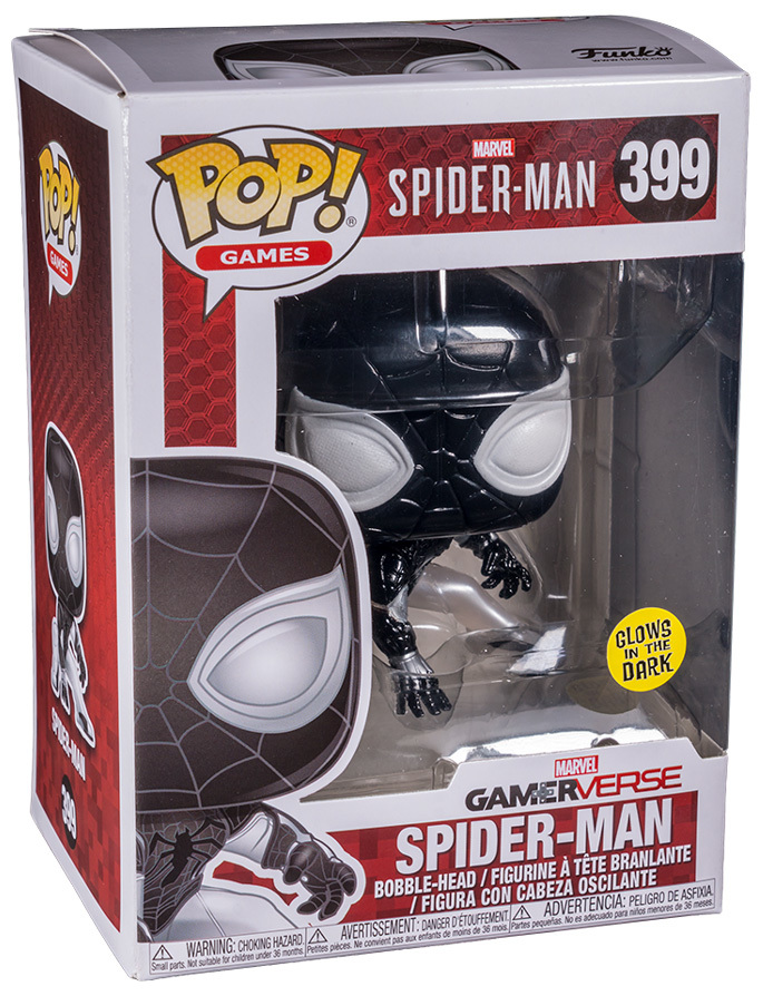 Funko POP! Games Marvel Spider-Man #399 Spider-Man (Negative - Glows In ...