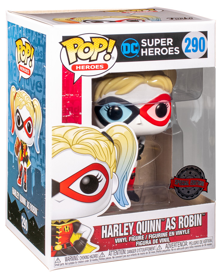 Funko DC Comics POP! Heroes Harley Quinn AS Robin Vinyl Figure 2019 LA  Comic CON Exclusive #290