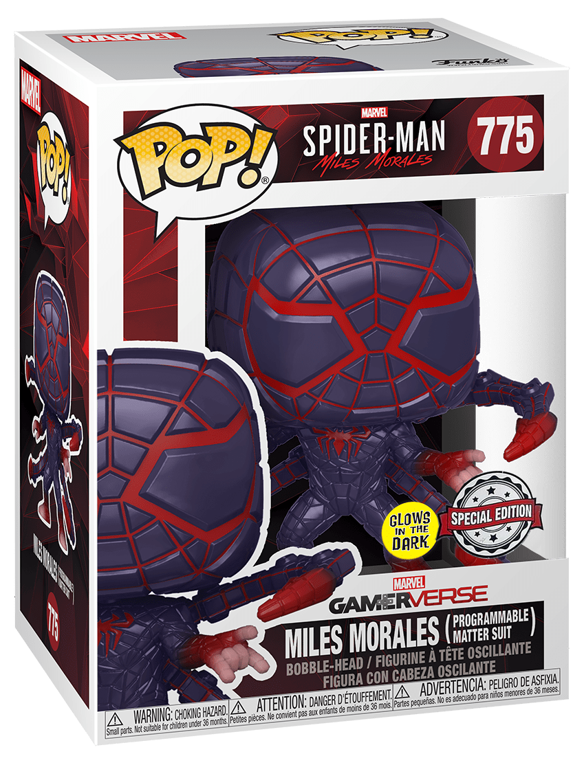 miles morales programmable matter suit funko pop glow in the dark