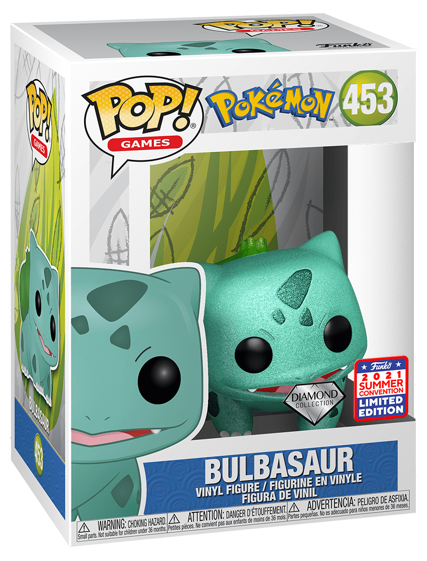Pokemon Bulbasaur Diamond SDCC Shared Exclusive #453 ✈️ SAME DAY ✈️ Funko Pop 