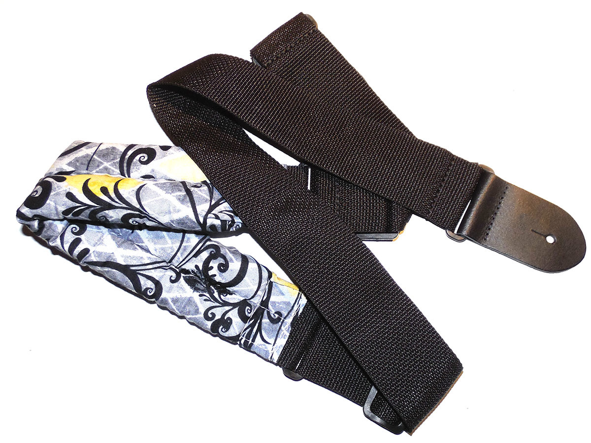 Perri's Tough Nylon Guitar Straps Shoulder Pads Leather Ends