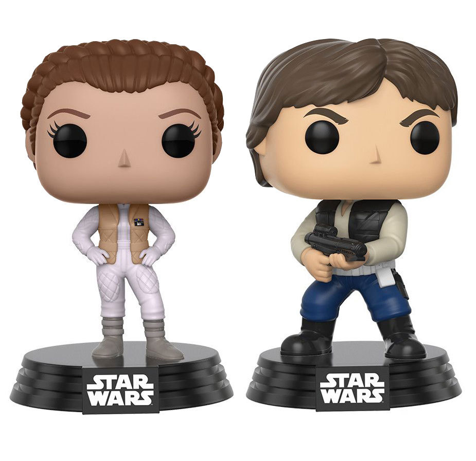 funko pop han solo and princess leia