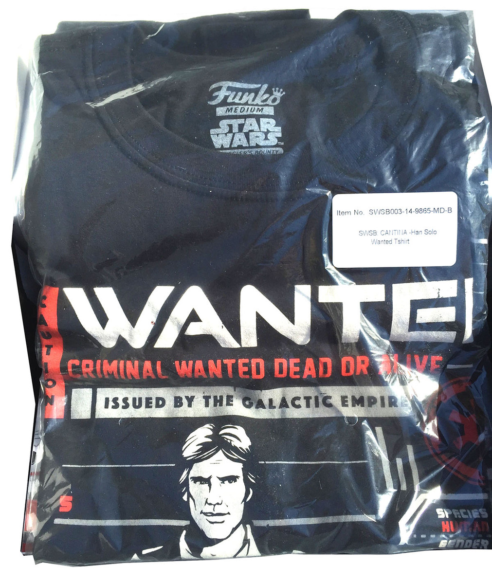 FUNKO POP Star Wars Cantina T-Shirt Brand New Wanted Posters Han Solo And Others - Picture 12 of 15