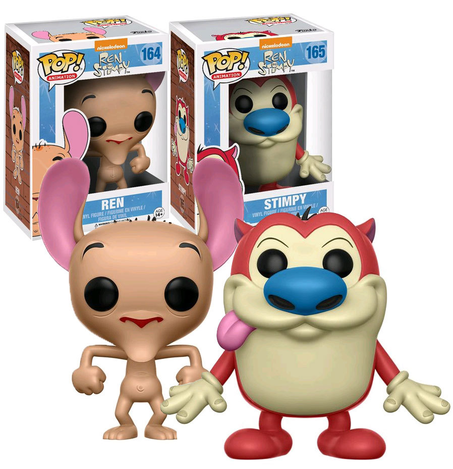 Funko POP Ren And Stimpy Bundle 164 165 New Mint Condition Nickelodeon