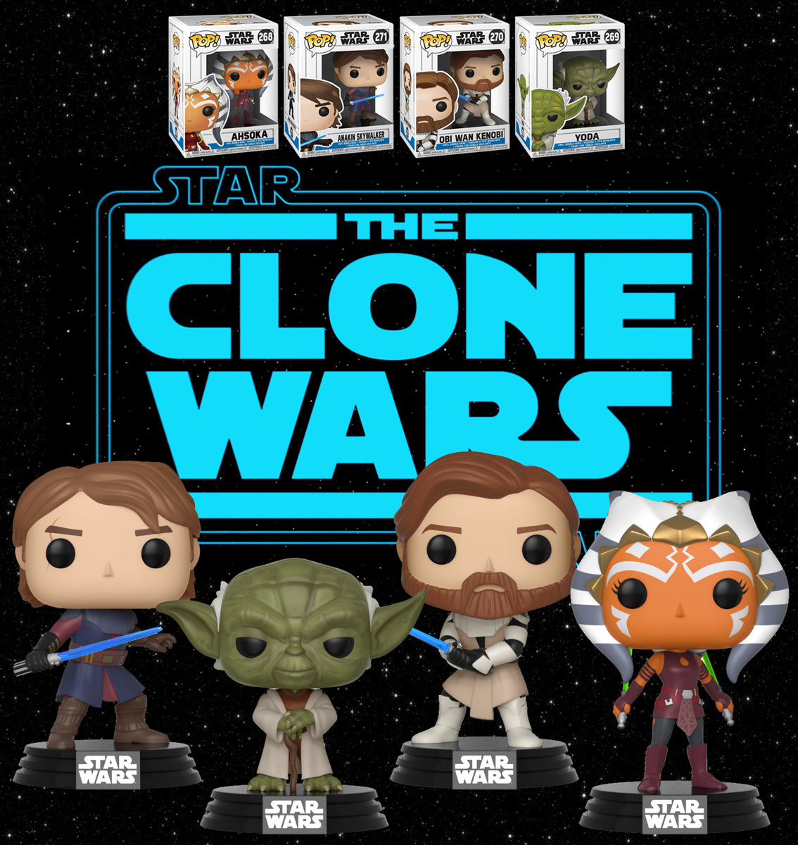 Funko POP Star Wars The Clone Wars Bundle 4 POPs New Mint Condition funko-pop-star-wars-darth-maul-410-clone-wars
