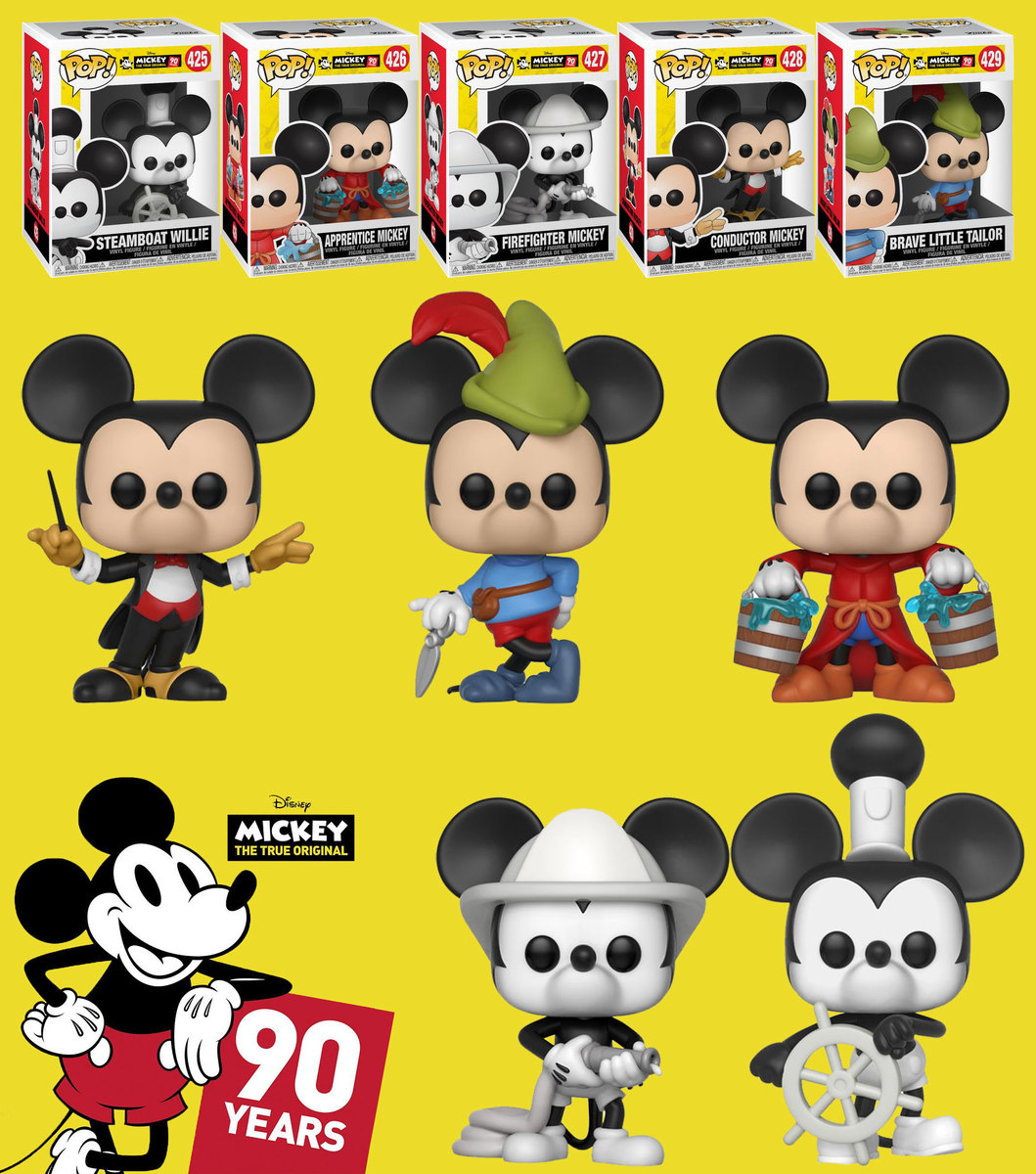 Funko Pop Disney Mickey Mouse 90 Years Bundle 5 Pops New Mint