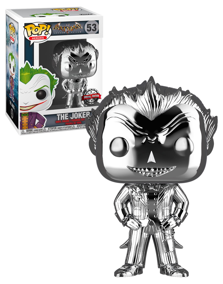 Funko Pop Batman Arkham Asylum The Joker Silver Chrome #53 Special Edition 