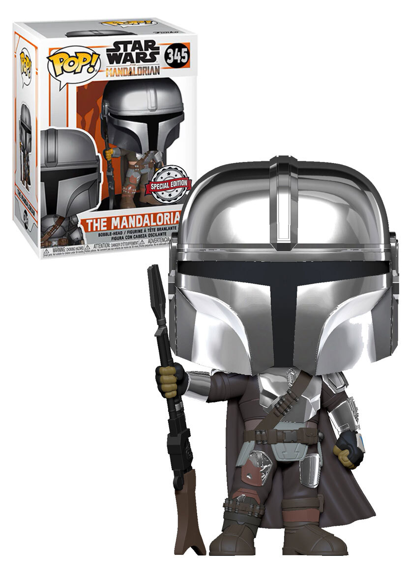MINT Funko POP! Star Wars The Mandalorian Chrome Amazon Exclusive #345 In Hand 