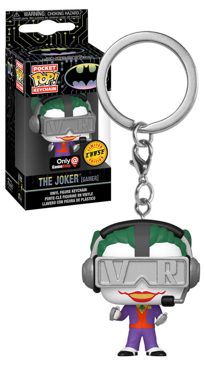 Pocket Pop The Joker Gamer VR Chase Game Stop Exclusive DC Gamer Box Keychain 