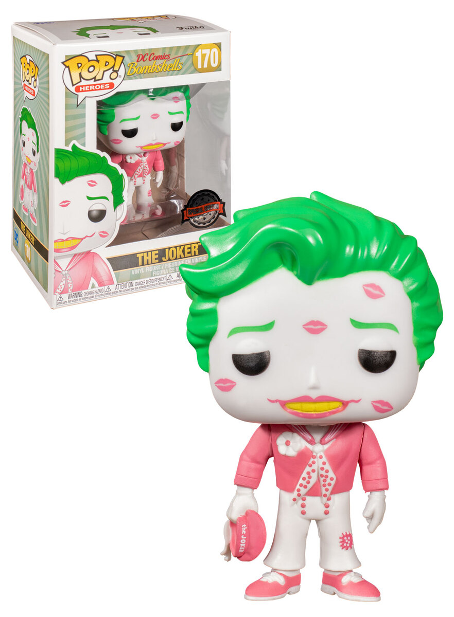 Funko POP! DC Bombshells #170 Joker With Kisses Pink and White (Valentines)  - New, Mint Condition