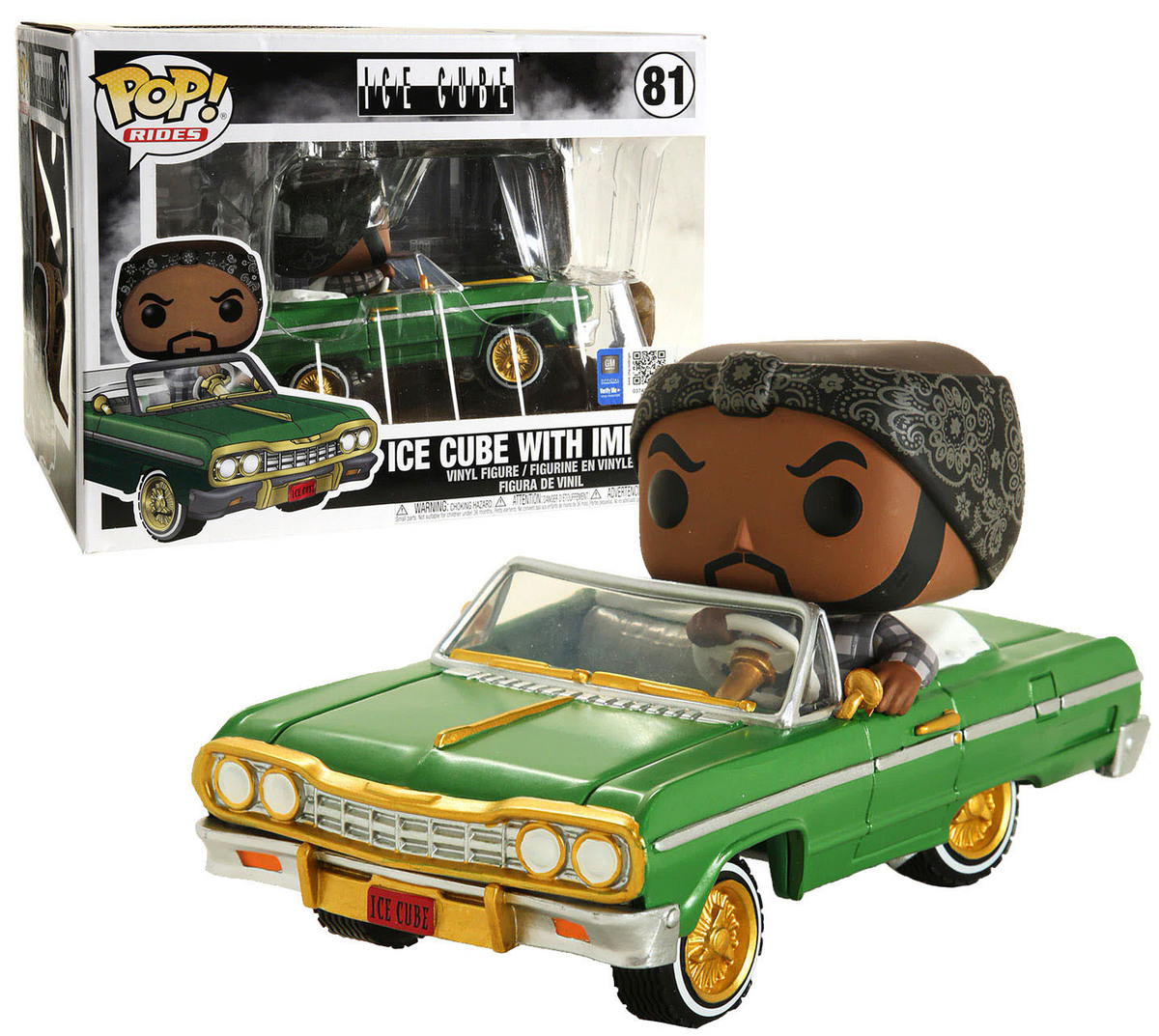 Rides #81 Vinyl Figur Funko Ice Cube 1964 Chevy Impala Rap Hip Hop POP 