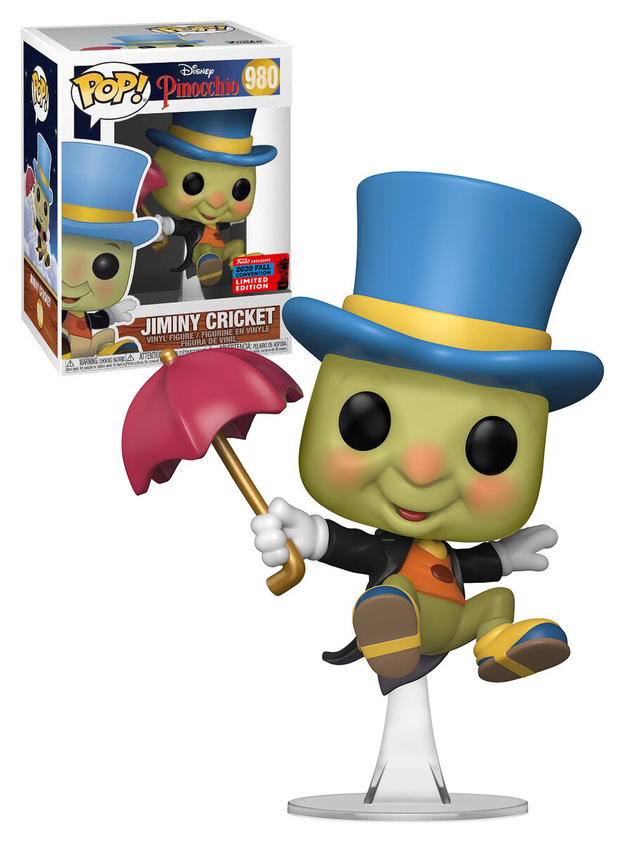 Disney Pinocchio Jiminy Cricket 980 Pop Vinyl Funko NYCC 2020 ComicCon for sale online 