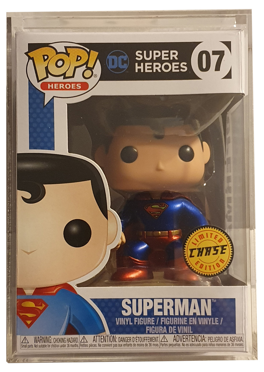 DC Comics Super Heroes Funko POP Heroes Superman Metallic CHASE #07 New In Box