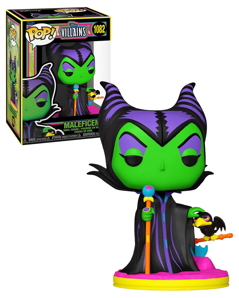 Figurine Pop Disney Villains #1082 pas cher : Maléfique - Black Light