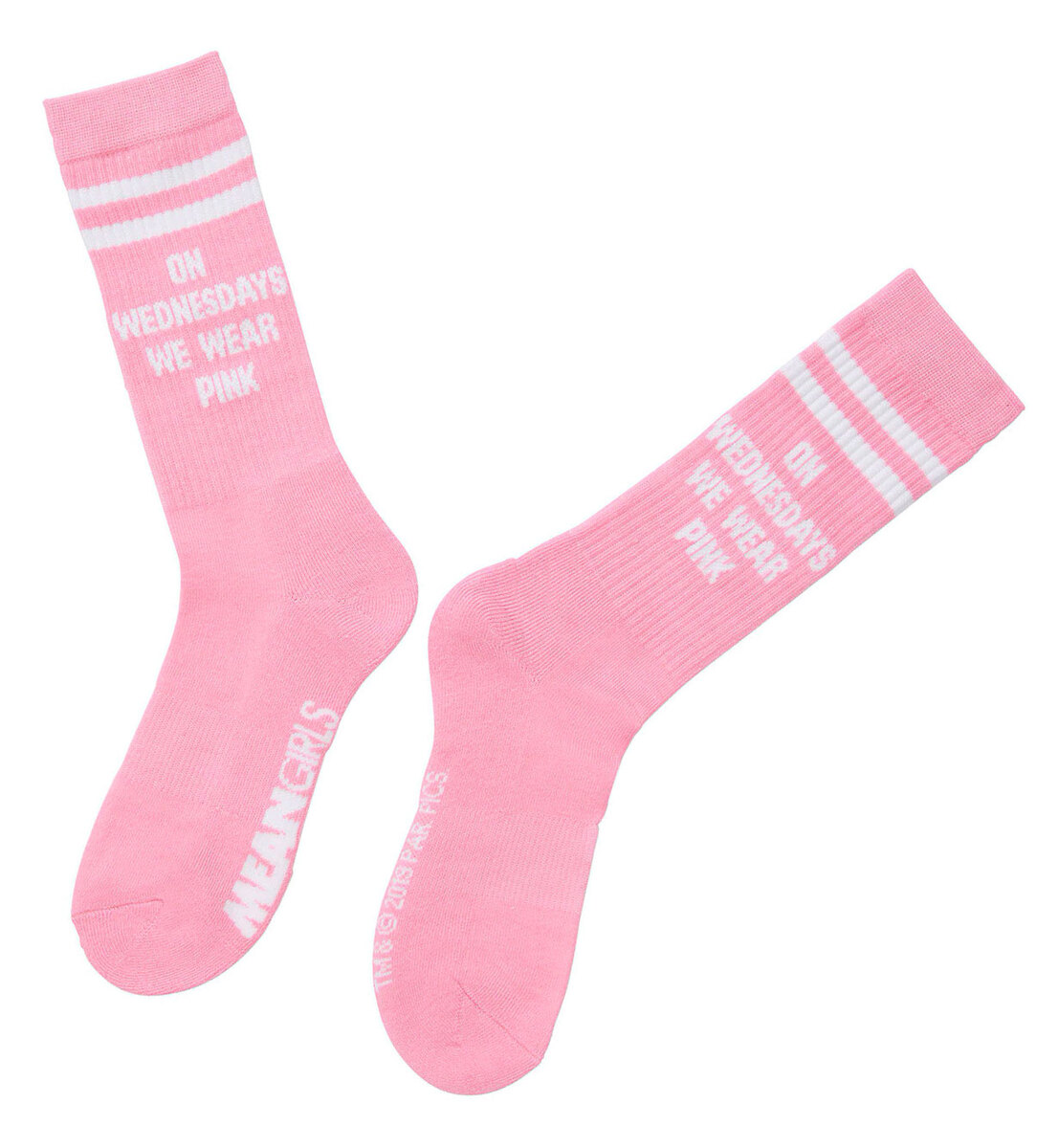 Mean Girls 'On Wednesdays We Wear Pink' Crew Socks - One Size Fits Most -  New