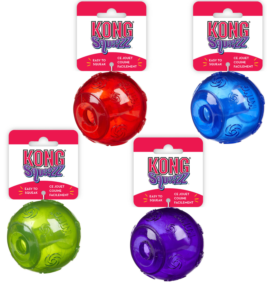 Kong Squeezz Ball Squeak Toy for Dogs Three Sizes