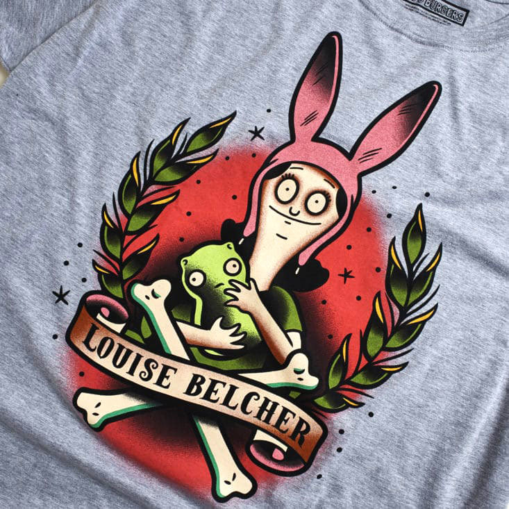 Loot Crate Bob&#39;s Burgers Louise Belcher and Kuchi Kopi T-Shirt Licensed Brand New