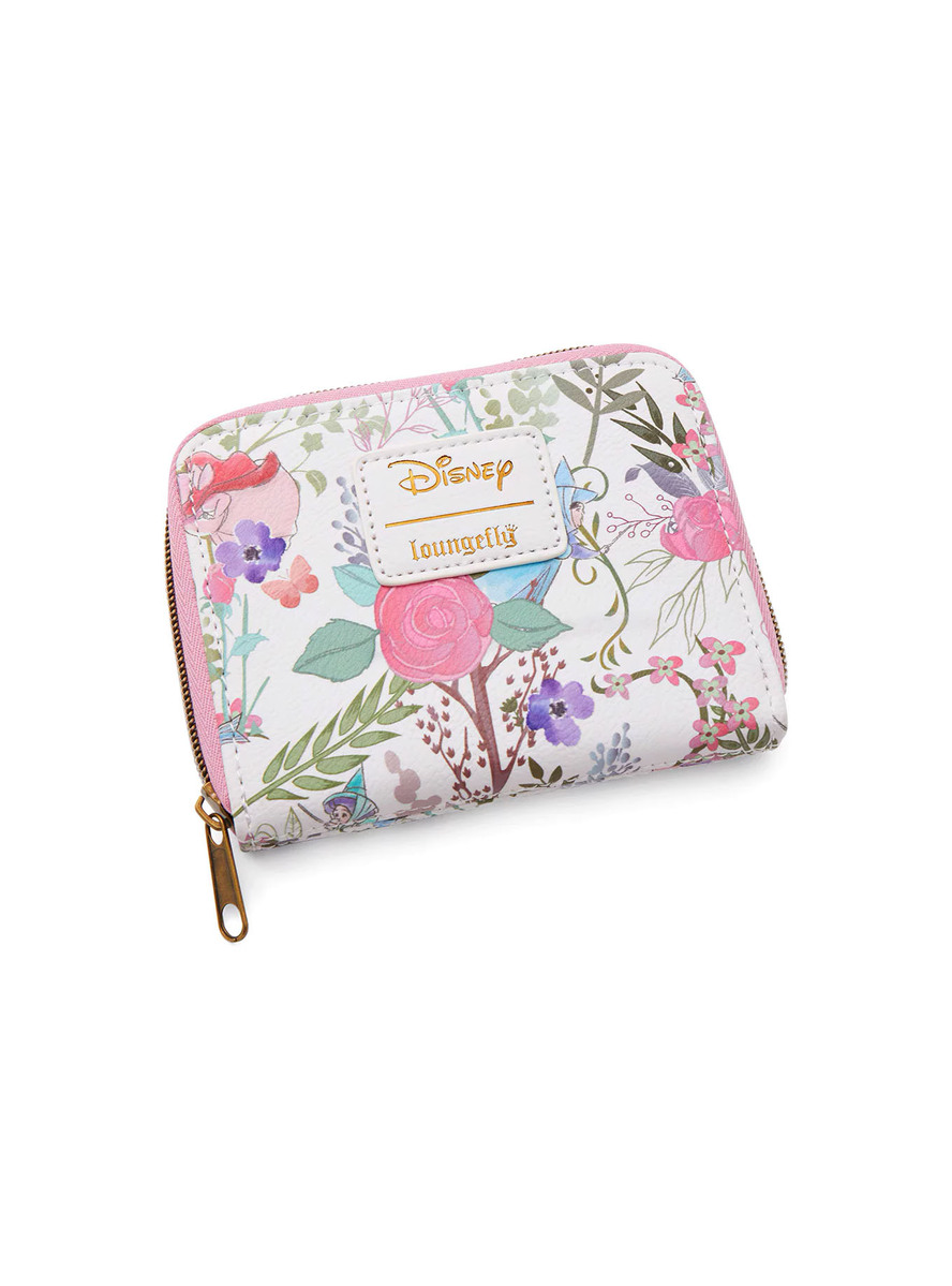 Sleeping Beauty Fairy Godmothers Floral Zip-Around Wallet