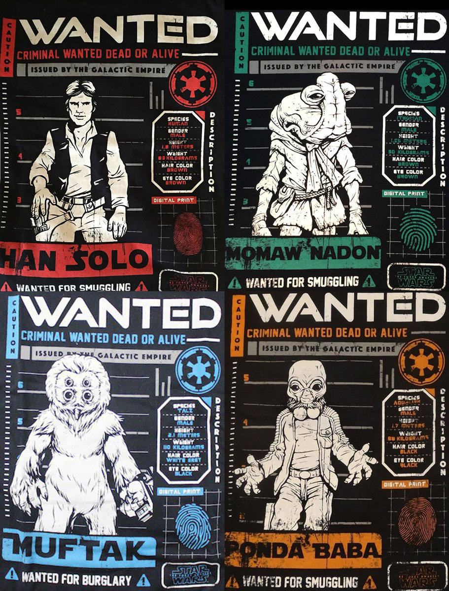 Ponda Wanted T-Shirt Size 2XXL Details about   Smugglers Bounty Exclusive POP Star Wars Cantina 