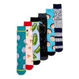 Rick & Morty Crew Socks By Bioworld - 6 Different Pairs - New With Tags