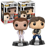 Funko POP! Star Wars Celebration #169 Han Solo & #125 Princess Leia EXCLUSIVES New Mint