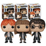 Funko POP! Harry Potter Bundle #01 Harry, #02 Ron, #03 Hermione - New, Mint Condition