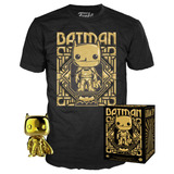 Funko POP! Collectors Box: #144 Batman Gold POP! (Chrome) & T-Shirt Set - Target Exclusive Import - New, Mint Condition [Size: Small]