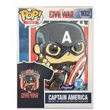 Funko POP! Tees Marvel #102 Captain America Fight For Freedom T-Shirt New In Package (Minor Box Damage)