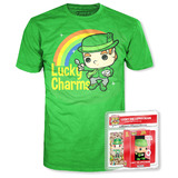 Funko POP! Tees Lucky Charms T-Shirt + Pocket Pop! Lucky The Leprechaun Bundle For Kids - Limited Edition - New, Mint Condition
