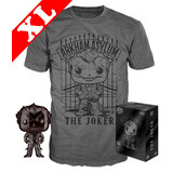 Funko Pop! Tees #53 Batman Arkham Asylum POP! Vinyl & T-Shirt Box Set - The Joker (Black Chrome) [Size: XL]