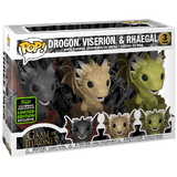 Funko POP! Game Of Thrones Drogon, Viserion & Rhaegal 3 Pack - 2020 Emerald City Comic Con (ECCC) Exclusive - New, Mint Condition