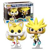 Funko POP! Sonic The Hedgehog Super Tails & Super Silver 2-Pack 2020 San Diego Comic Con (SDCC) Limited Edition - New, Mint Condition