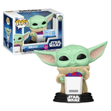 Funko POP! Star Wars #825 Grogu (aka Baby Yoda, With Snack, Flocked) - New, Mint Condition