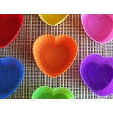 7 x Mini Heart Shaped Muffin Moulds