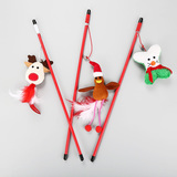 Christmas Holiday Themed Cat Charmer Toy With Bell - 3 Designs