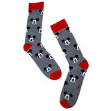 Disney Mickey Mouse 90 Years Striped Face Crew Socks - One Size Fits Most - New