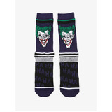Bioworld The Joker Purple Varsity Crew Socks - Mens Shoe Size 8-12 - New