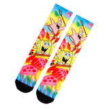 Spongebob Squarepants Jellyfish Tie-Dye Crew Socks By Bioworld - One Size Fits Most - New