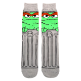 Sesame Street Oscar The Grouch Extra Long Crew Socks By Bioworld - Mens Size 8-12 - New, With Tags
